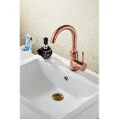 Saniclear Copper Matrix wastafelkraan met hoge uitloop geborsteld koper