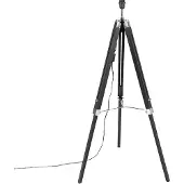 QAZQA Landelijke vloerlamp zwart zonder kap - Tripod