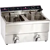 Caterchef Friteuse CaterChef, met aftapkraan, 2x8ltr, H42 x B50 x L59, 2x 230V / 2x 3,3kW