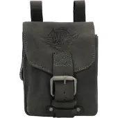 Greenburry Vintage Heuptas leer 15 cm charcoal