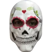 Haza Partychimp Gezichtsmasker Scary Catrina Pvc Wit One-size