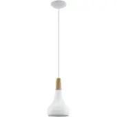 Eglo Moderne hanglamp Sabinar 18cm wit met houtbruin