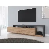 Meubella TV Meubel - Eiken en Antraciet - 219x45x52 cm Kast met lade