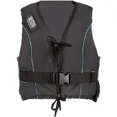 Besto Dinghy Zipper zwemvest zwart met aqua bies