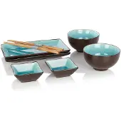 Tokyo Design Studio sushi servies turquoise - set van 8