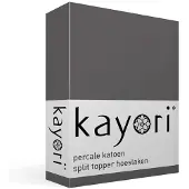 Kayori Split Topper Hoeslaken Shizu Antracite (Percal)-180 x 200 cm