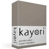 Kayori Topper Hoeslaken Shizu Taupe (Percal)-180 x 210/220 cm