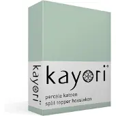 Kayori Split Topper Hoeslaken Shizu Groen (Percal)-160 x 210 cm