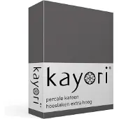 Kayori Hoeslaken Shizu Antracite (Percal)-140 x 200 cm