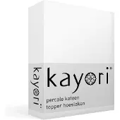 Kayori Topper Hoeslaken Shizu Wit (Percal)-180 x 210/220 cm