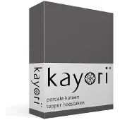 Kayori Topper Hoeslaken Shizu Antracite (Percal)-180 x 210/220 cm