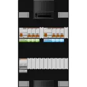 Schneider Electric Advanced groepenkast, 1 fase, 6 lichtgroepen, 2 aardlekschakelaars 30mA 380x220x100mm hoofdschakelaar 40A m. 2 polen