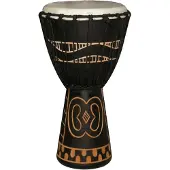 Tanga DJEMBE 10" NOIR SCUPTURE GYE NYAME