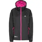 Trespass dames waterdichte jas met capuchon en zak, model Tener, kleur zwart, maat M