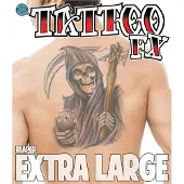Partychimp Body Tattoos grim reaper XL (zwart en bruin)