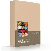 Romanette Hoeslaken Beige (Velours)-Lits-Jumeaux (160/180 x 200/210/220 cm)