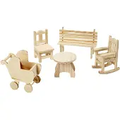 Packlinq Mini Meubilair, h: 5,8-10,5 cm, triplex, 50stuks