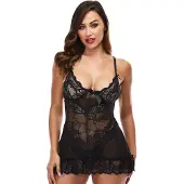 Baci Mini Kanten Jurkje Zwart M/L