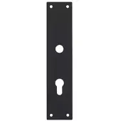 Intersteel renovatieschild rechthoekig 250x55x2mm profielcilindergat 72mm - RVS/mat zwart