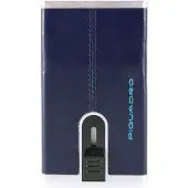 Piquadro Blue Square Creditcard Case With Sliding System night blue pasjeshouder