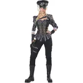 Vegaoo Steampunk Fantasy Volwassenen Vrouwen Grijs Punk en Aso Maat S