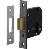 Nemef 4228 Veiligheidsbijzetslot | SKG** | DM60mm | voorplaat RVS 25x140mm afgerond | messing nachtschoot | DR 1+2+3+4 - 9422827600