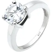 Elli - Elli Ringen Dames Solitaire Ring Classic Noble met Zirkonia steen in 925 Sterling Zilver rose gold plated