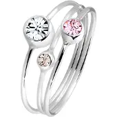 Elli Ring beige / oudroze / zilver