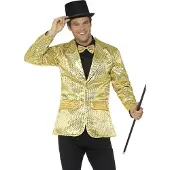 Smiffys Gouden colbert pailletten (goud, XL)
