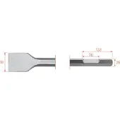 Rotec 6-kant Spadebeitel 80x400mm 6-kant ø28,0 met uitsparing - 2156020