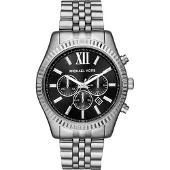 Michael Kors Analoog horloge 'LEXINGTON' zwart / zilver