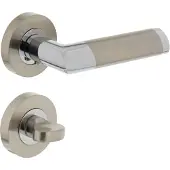 Intersteel Deurkruk Nicol op rozet met toilet-/badkamersluiting - chroom/nikkel mat
