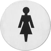 Intersteel pictogram damestoilet zelfklevend rond - RVS