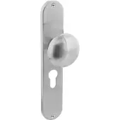 Intersteel Knop op langschild profielcilindergat 55mm - RVS