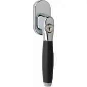 Intersteel | Raamkruk Ton 400 | Afsluitbaar op ovaal rozet | Chroom/Ebbenhout