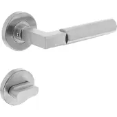 Intersteel Deurkruk Baustil op rozet met toilet-/badkamersluiting - RVS