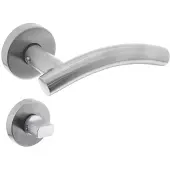 Intersteel Deurkruk Gebogen op rozet geveerd met toilet-/badkamersluiting ATP - RVS