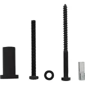 Intersteel Set van 5 verlengde ronde steunen tbv rail schuifdeursysteem - mat zwart