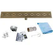 Mueller Basic douchegoot met flens 70x7cm goud messing