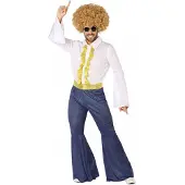 Atosa - Goudkleurig en jean disco kostuum voor mannen - XS / S (34 tot 36)