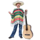 Vegaoo Gekleurde klassieke Mexicaanse poncho voor kinderen