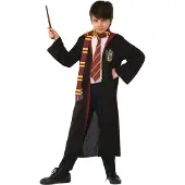 Rubies Harry Potter kostuum - Gryffindor jurk, sjaal, stropdas en toverstok - Kind -