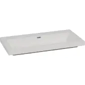 Wiesbaden Cubic kunstmarmer wastafel zonder kraangat 100x46cm wit