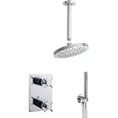 Mueller Cross inbouw regendouche met plafond arm en hoofddouche 30cm chroom