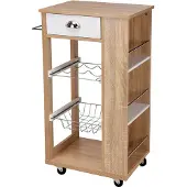 Excellent houseware Keukentrolley - 37 x 48 x 86cm - Hout/Wit