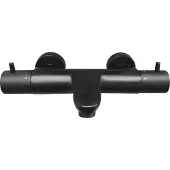 Wiesbaden Caral thermostatische badmengkraan mat zwart