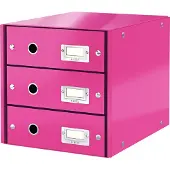 Leitz 3 schuifladen Click + Store, hoog, roze