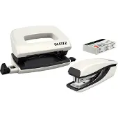 Leitz Nietmachine + perforator WOW 5561 SET, wit