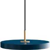 UMAGE Hanglamp Asteria mini, dimbaar, blauw, Woon-/ Eetkamer, Aluminium, Design