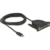 DeLOCK USB-C (m) naar 25-pins SUB-D met schroeven (m) IEEE1284 parallelle printerkabel / Prolific PL2305 chip - 1,8 meter